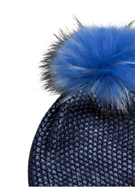 Cappello bambina blu in lana REGINA | 03951BLU