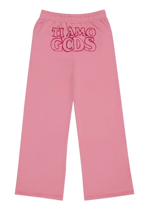 Pink cotton trousers for girls GCDS | B2KW3025BA5ROSA