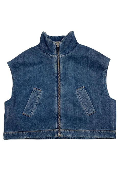 Smanicato bambina in cotone denim KHRISJOY | KU2A52/FIDENIM