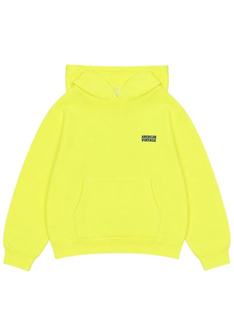 Unisex fluorescent yellow cotton sweatshirt AMERICAN VINTAGE | KIZU03AA/DEGIALLO FLUO