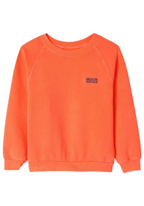 Unisex fluorescent orange cotton sweatshirt AMERICAN VINTAGE | KIZU03B/DEARANCIO FLUO