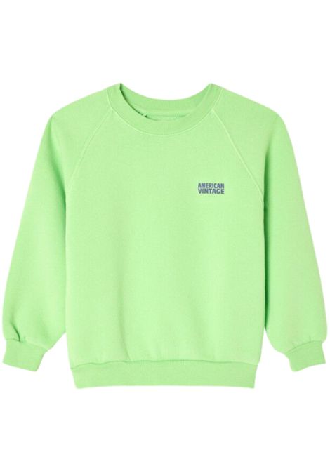 Unisex fluorescent green cotton sweatshirt AMERICAN VINTAGE | KIZU03B/DEVERDE FLUO