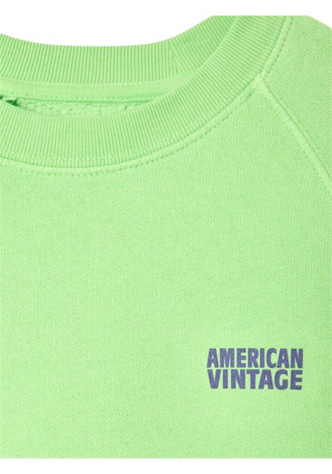 Unisex fluorescent green cotton sweatshirt AMERICAN VINTAGE | KIZU03B/DEVERDE FLUO