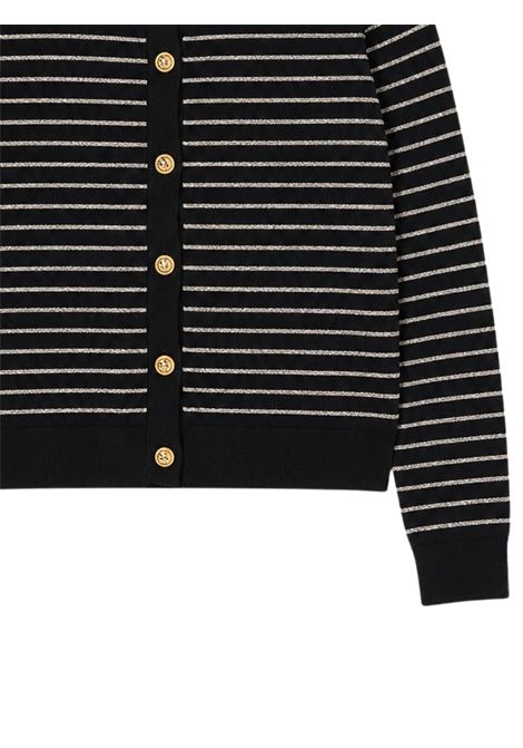 Black cotton cardigan for girls BALMAIN | BW9A20/DEBNERO
