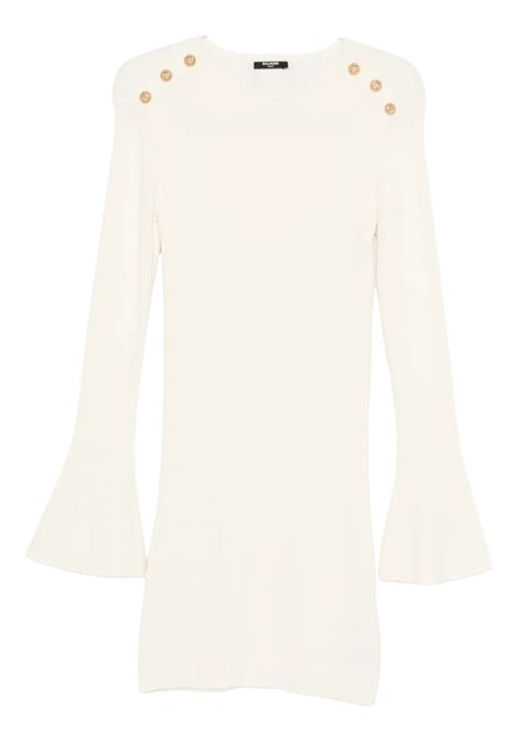 Cream wool dress for girls BALMAIN | BX1D30/CEPANNA