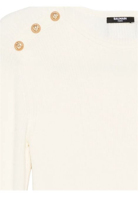 Abito bambina panna in lana BALMAIN | BX1D30/CEPANNA