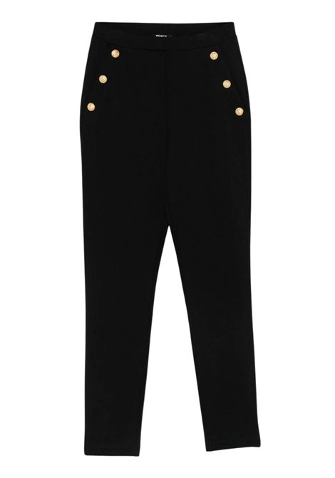 Black viscose trousers for girls BALMAIN | BX6C11/CENERO