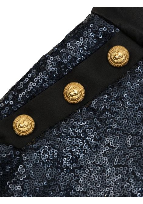 Blue sequined skirt for girls BALMAIN | BX7A81A0189/DEBBLU