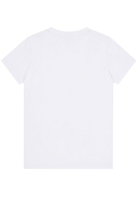White cotton T-shirt for girls BALMAIN | BX8B71Z3186/DEBBIANCO