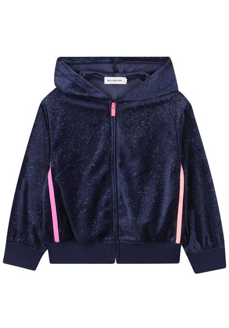 Felpa bambina blu in velluto Billieblush | U21365/DEBBLU