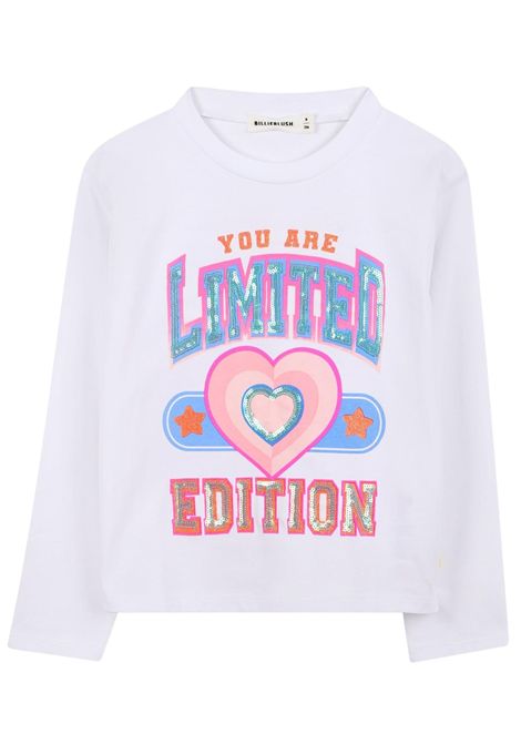 T-shirt bambina bianca in cotone Billieblush | U21415/MABIANCO