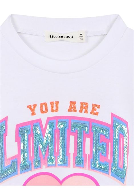 T-shirt bambina bianca in cotone Billieblush | U21415/MABIANCO