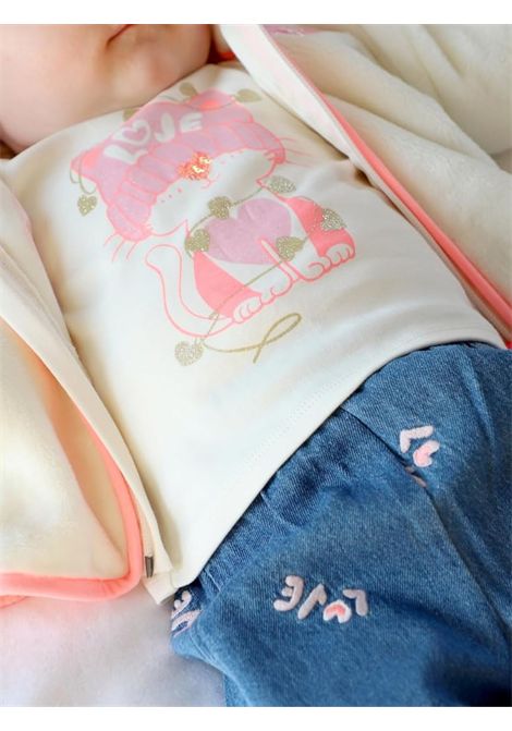 T-shirt neonata panna in cotone Billieblush | U21462/ANPANNA