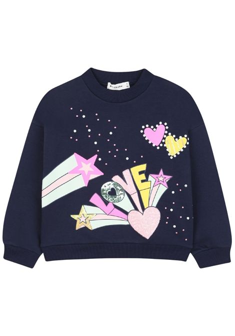 Felpa bambina blu in cotone Billieblush | U21603/ANBLU