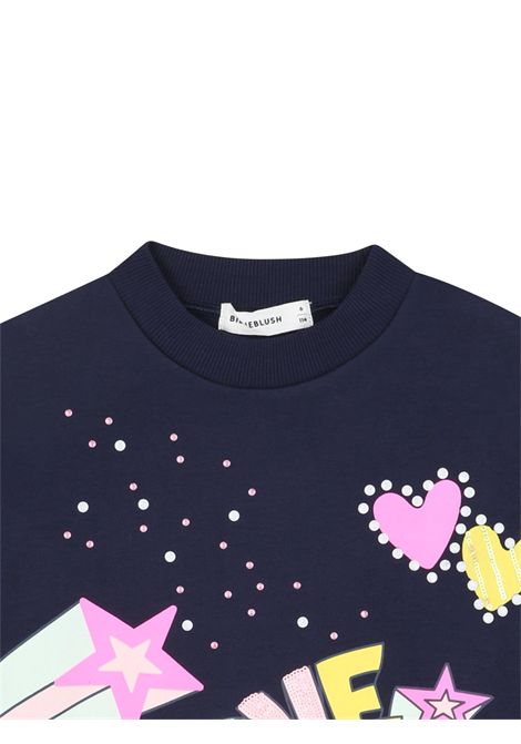 Felpa bambina blu in cotone Billieblush | U21603/DEBBLU