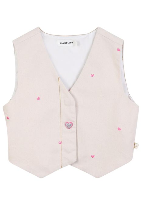 Beige denim cotton vest for girls Billieblush | U21619/ANBEIGE