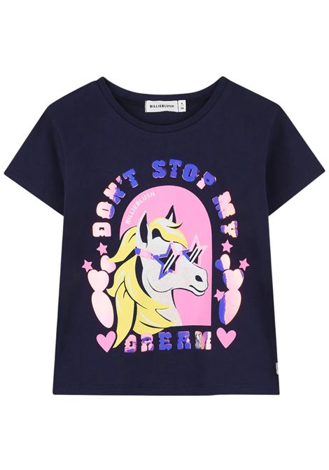 T-shirt bambina blu in cotone Billieblush | U21630/ANBLU