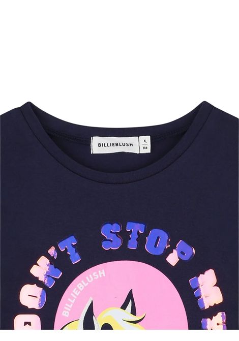 T-shirt bambina blu in cotone Billieblush | U21630/ANBLU
