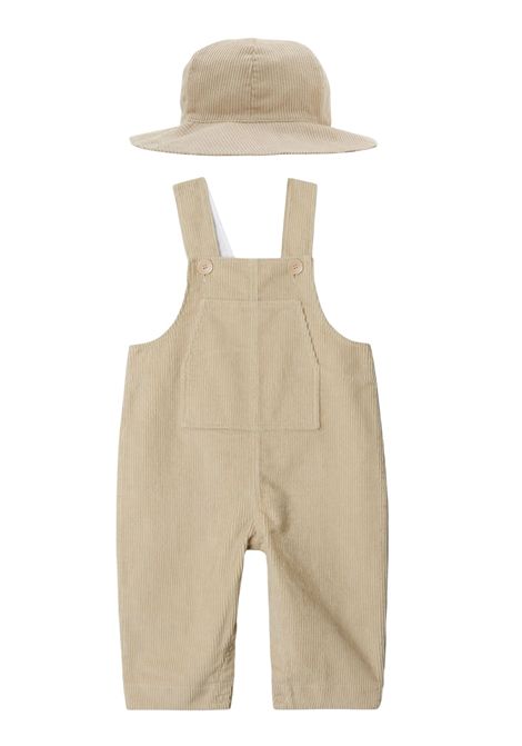 Completo neonato beige in velluto Burberry | 8095823/MABEIGE