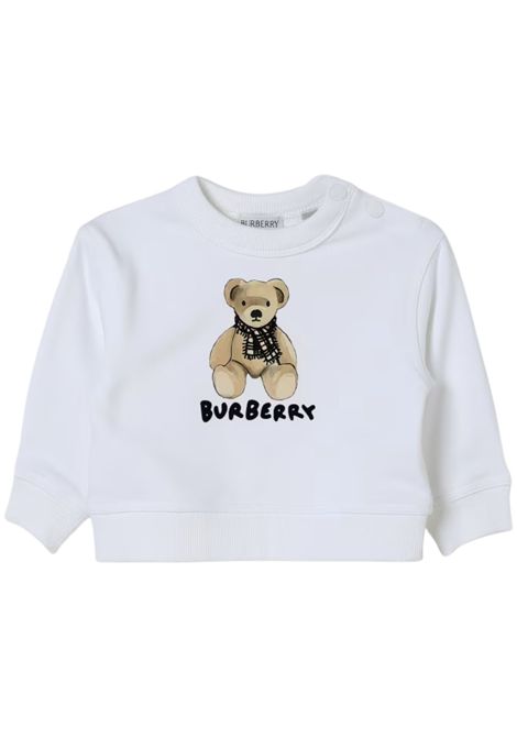 White cotton baby sweatshirt Burberry | 8108918/MABIANCO
