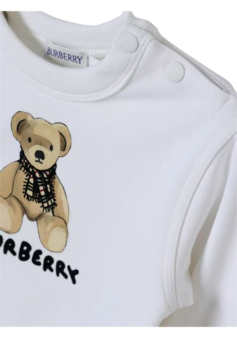 Felpa neonato bianca in cotone Burberry | 8108918/MABIANCO