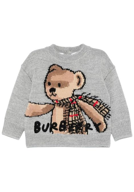 Maglione neonato grigio in lana Burberry | 8109473/MAGRIGIO