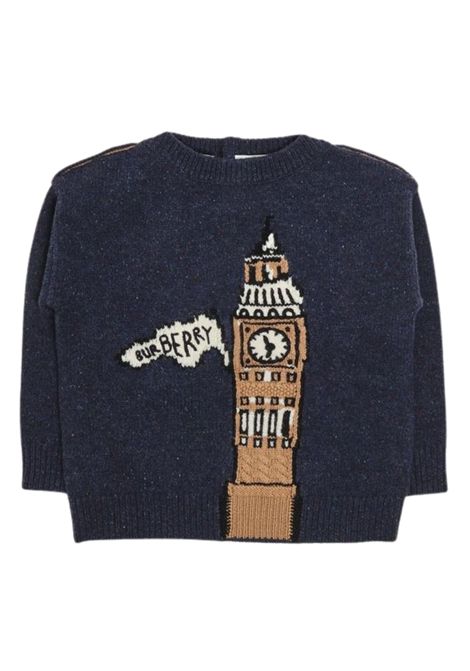 Maglione neonato blu in lana Burberry | 8112586/MABLU