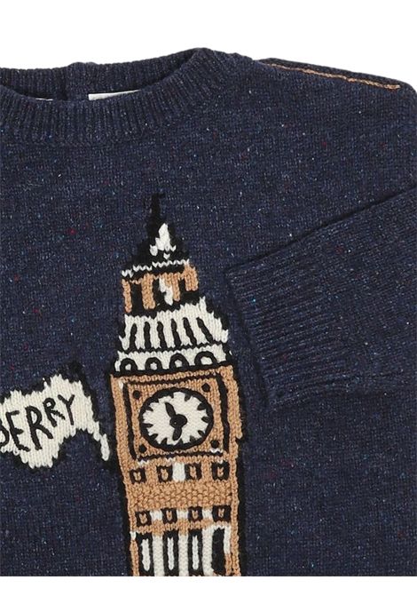 Maglione neonato blu in lana Burberry | 8112586/MABLU