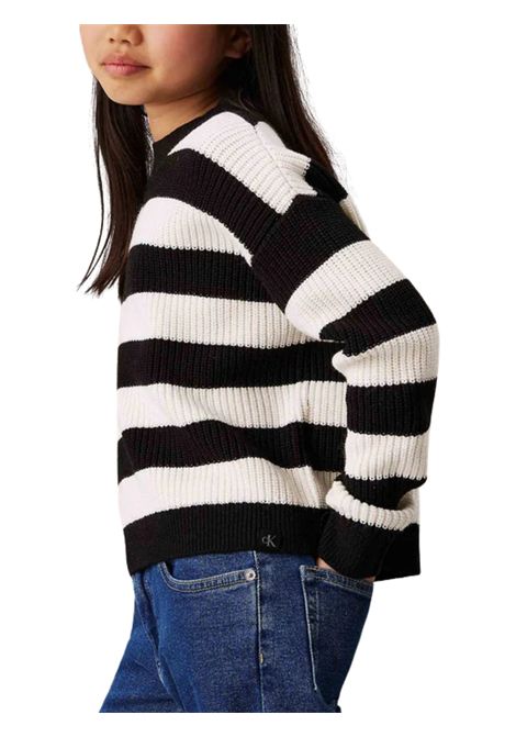 Maglione bambina in misto lana CALVIN KLEIN | 4500544129/DEBBIANCO/NERO