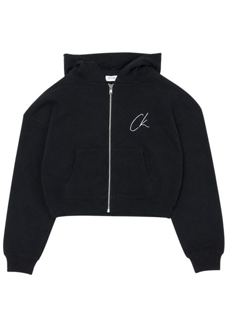 Felpa bambina nera in cotone CALVIN KLEIN | 4500544476/DEBNERO