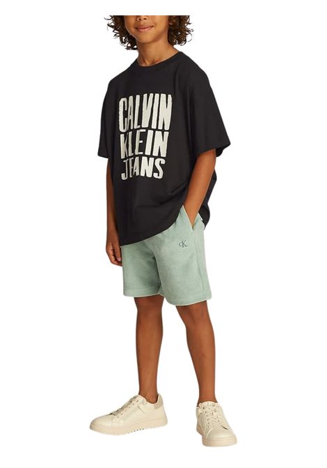 Black cotton T-shirt for children CALVIN KLEIN | 4500568750/DEBNERO