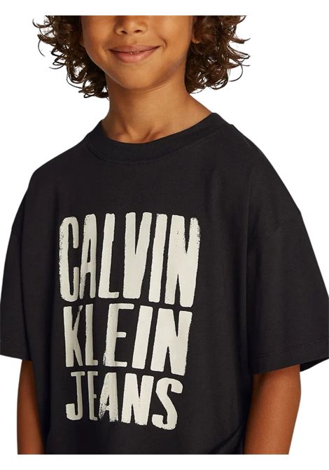 Black cotton T-shirt for children CALVIN KLEIN | 4500568750/DEBNERO