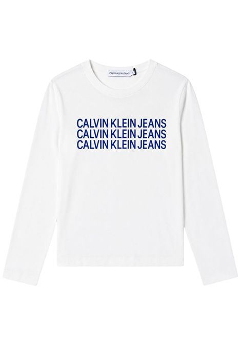 White cotton T-shirt for children CALVIN KLEIN | IB0IB0028I/DEBBIANCO