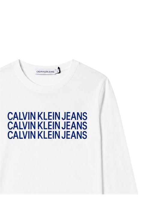 White cotton T-shirt for children CALVIN KLEIN | IB0IB0028I/DEBBIANCO