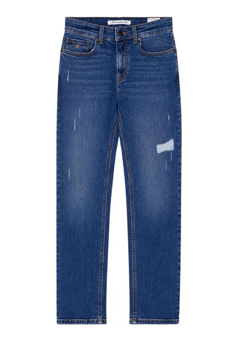Jeans unisex blu in cotone CALVIN KLEIN | IB0IB01030/DEBDENIM