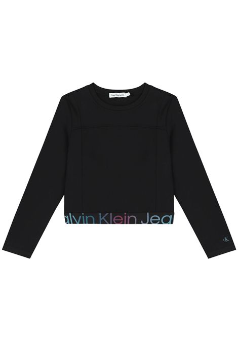 T-shirt bambina nera in viscosa CALVIN KLEIN | IG0IG02196/DEBNERO