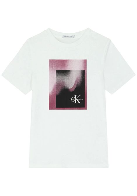 White cotton T-shirt for children CALVIN KLEIN | IU0IU00522/DEBBIANCO