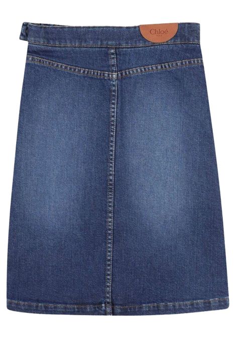 Gonna bambina in cotone denim Chloé | C20623/MADENIM