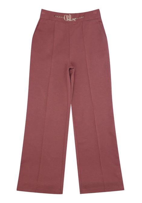 Pantalone bambina rosa in cotone Chloé | C20630/MAROSA