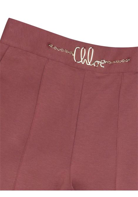 Pantalone bambina rosa in cotone Chloé | C20630/MAROSA