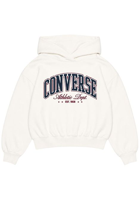 Cream cotton sweatshirt for girls CONVERSE | 4CH859/DEBPANNA