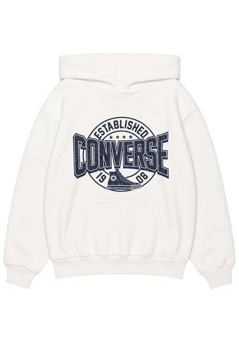 Cream cotton children's sweatshirt CONVERSE | 9CH473/DEBPANNA