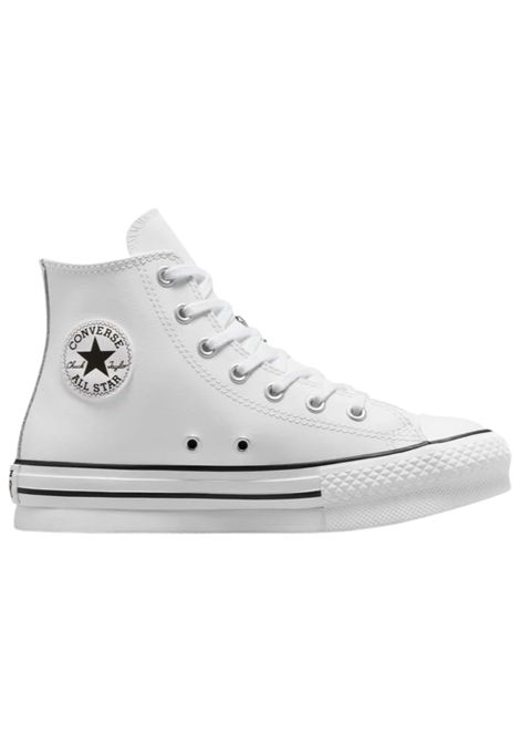 Scarpe bambina bianche in pelle CONVERSE | A01016C/PIABIANCO