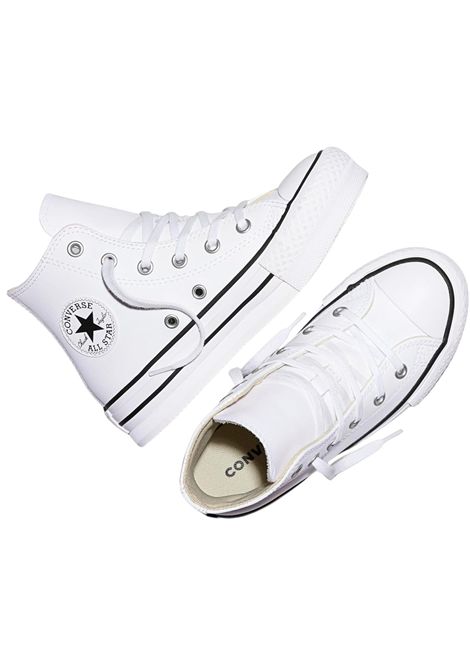 Scarpe bambina bianche in pelle CONVERSE | A01016C/PIABIANCO