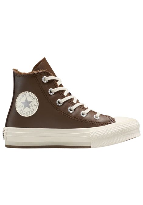 Scarpe bambina marrone in pelle CONVERSE | A16431C/PIAMARRONE