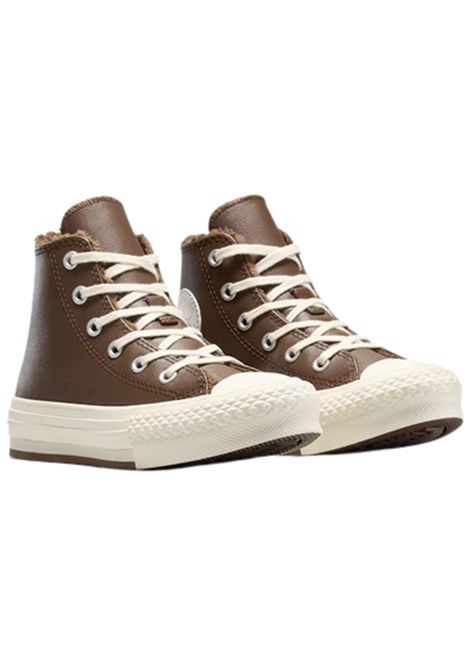 Scarpe bambina marrone in pelle CONVERSE | A16431C/PIAMARRONE