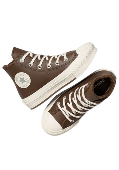 Scarpe bambina marrone in pelle CONVERSE | A16431C/PIAMARRONE