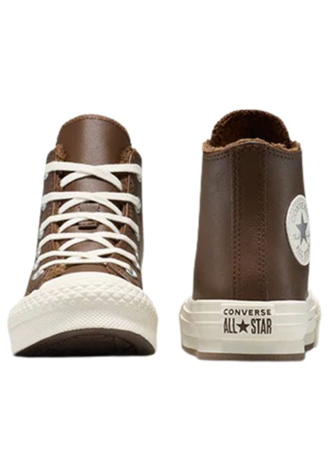 Scarpe bambina marrone in pelle CONVERSE | A16431C/PIAMARRONE