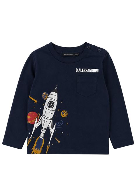 T-shirt neonato blu in cotone DANIELE ALESSANDRINI | 00110/ANBLU