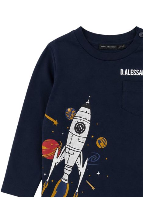 T-shirt neonato blu in cotone DANIELE ALESSANDRINI | 00110/ANBLU